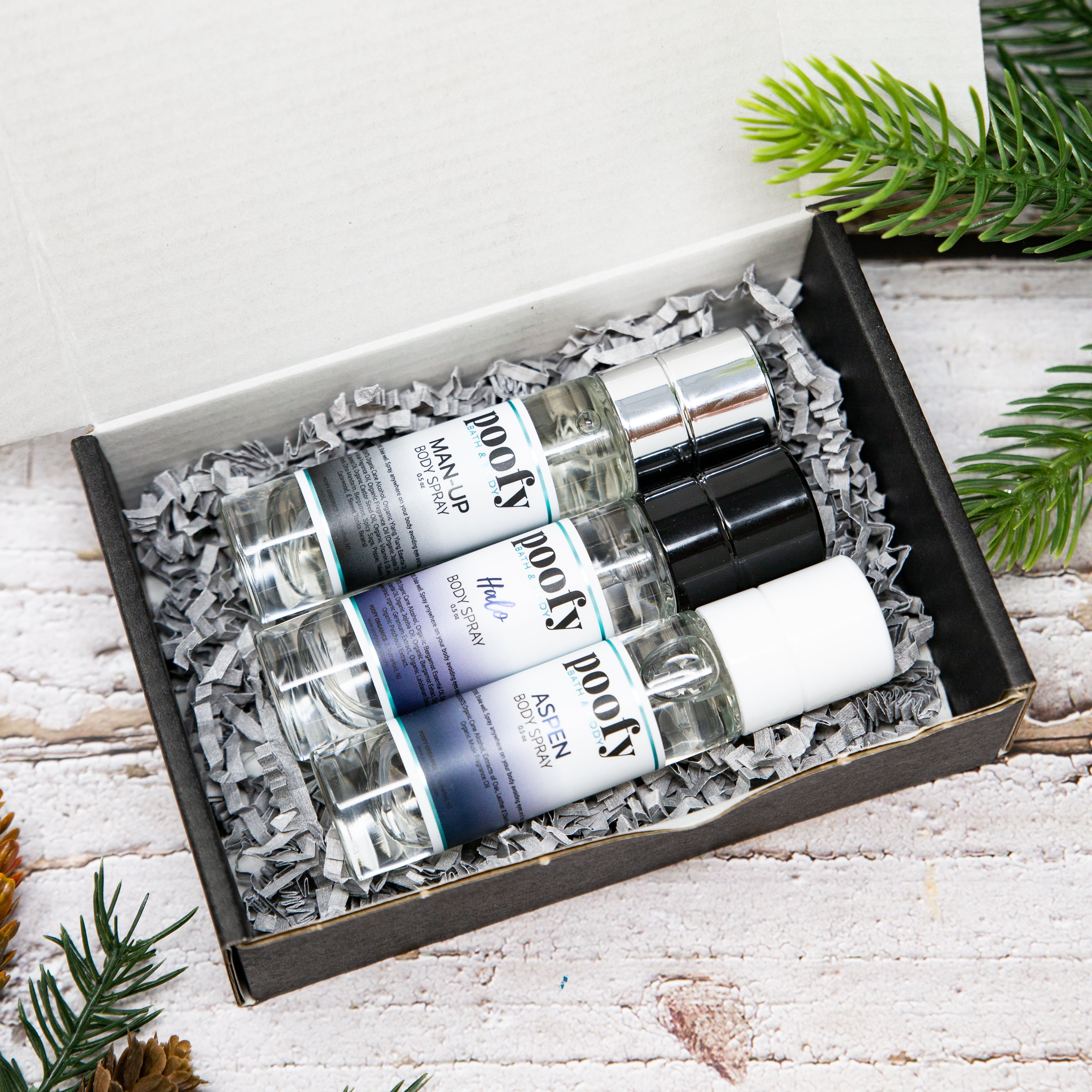 Men’s Body Spray Gift Set | Organic Fragrance Collection | Poofy Organics