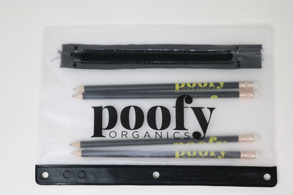Poofy Pencil Case & Pencils